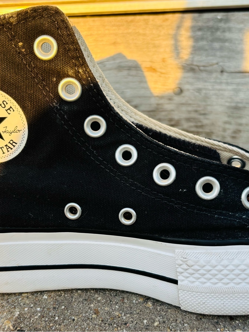 Converse Platform Black & White High Top Canvas Sneakers